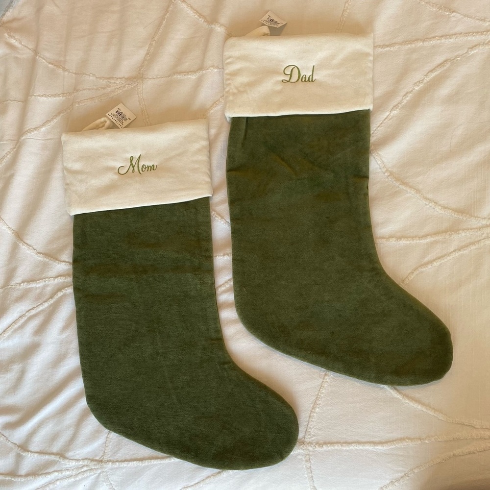 POTTERY BARN Christmas Stockings (MOM DAD)